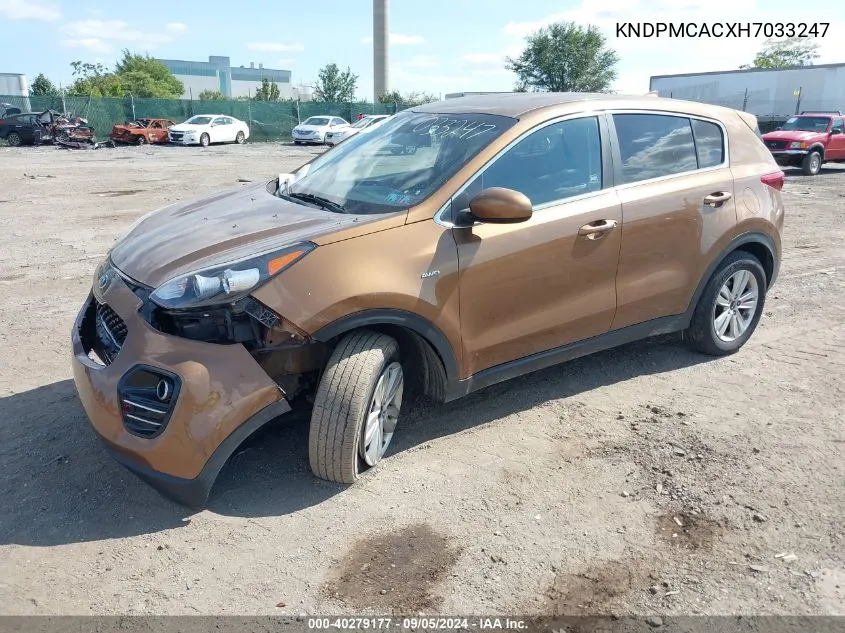 2017 Kia Sportage Lx VIN: KNDPMCACXH7033247 Lot: 40279177