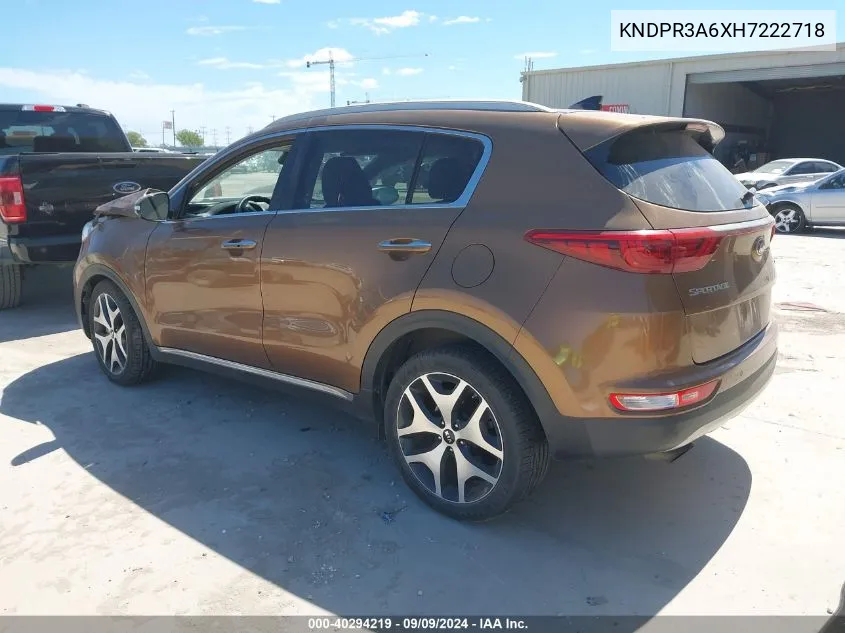 KNDPR3A6XH7222718 2017 Kia Sportage Sx Turbo