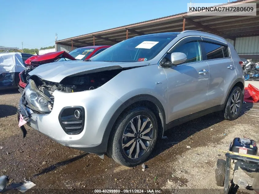 2017 Kia Sportage Ex VIN: KNDPNCAC7H7280609 Lot: 40299980