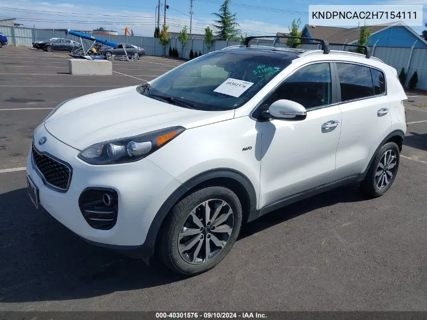 KNDPNCAC2H7154111 2017 Kia Sportage Ex