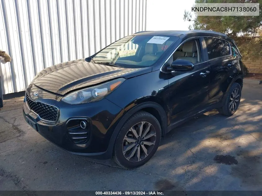 2017 Kia Sportage Ex VIN: KNDPNCAC8H7138060 Lot: 40334436