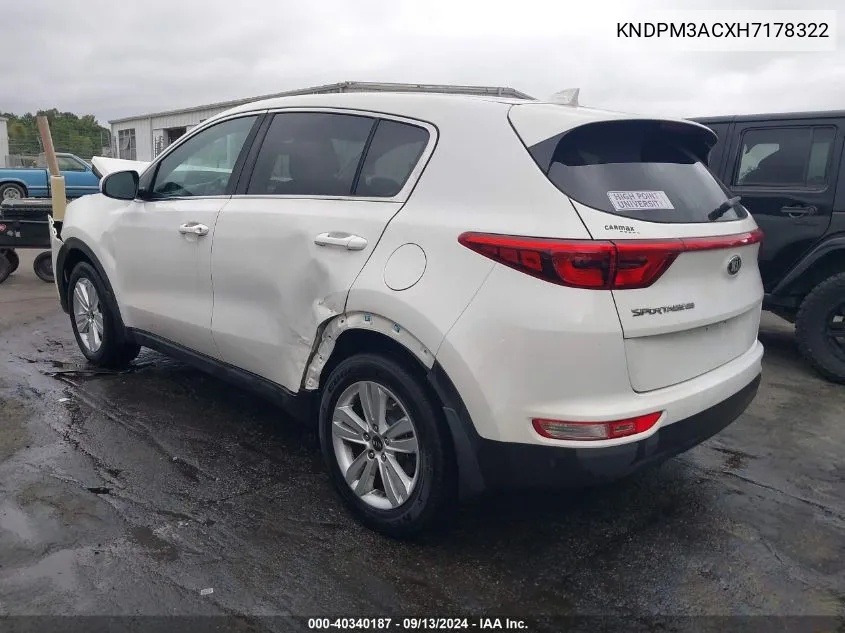 KNDPM3ACXH7178322 2017 Kia Sportage Lx