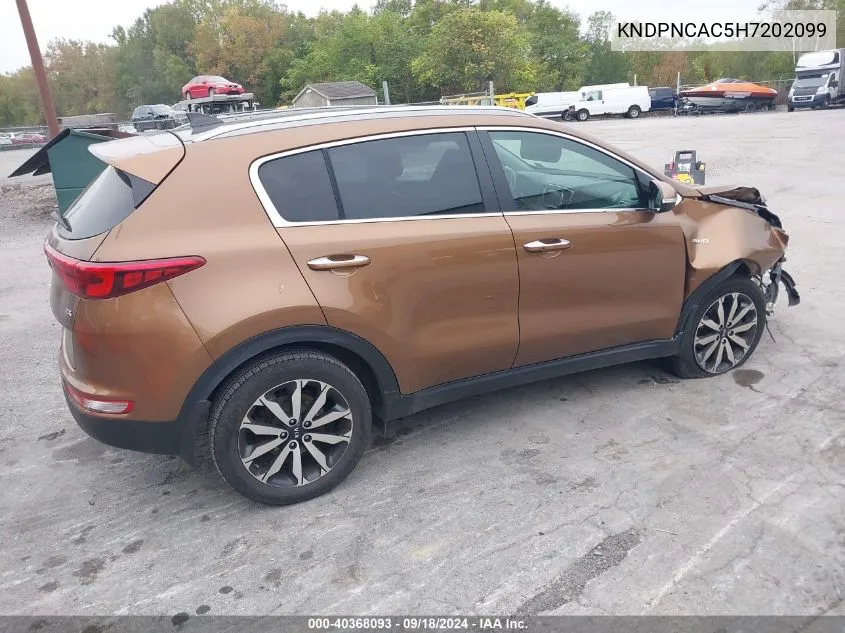 KNDPNCAC5H7202099 2017 Kia Sportage Ex