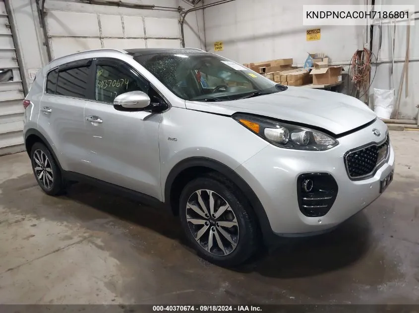 KNDPNCAC0H7186801 2017 Kia Sportage Ex