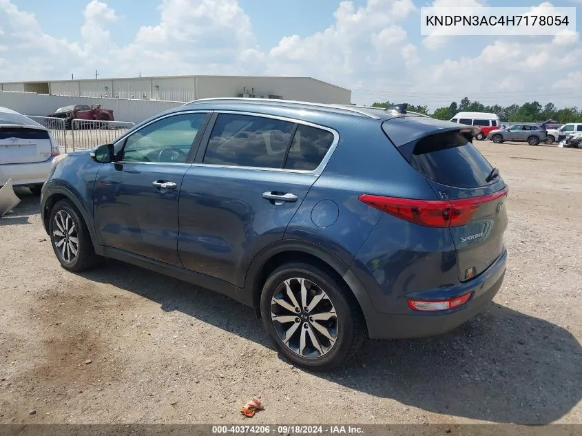 2017 Kia Sportage Ex VIN: KNDPN3AC4H7178054 Lot: 40374206