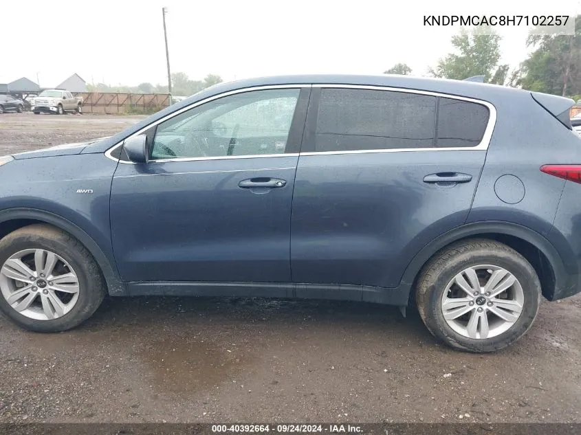 2017 Kia Sportage Lx VIN: KNDPMCAC8H7102257 Lot: 40392664