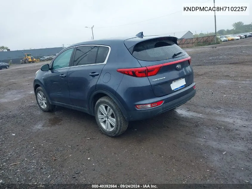 2017 Kia Sportage Lx VIN: KNDPMCAC8H7102257 Lot: 40392664