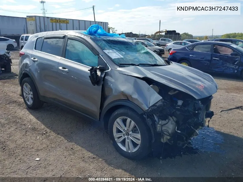 2017 Kia Sportage Lx VIN: KNDPMCAC3H7247433 Lot: 40394621