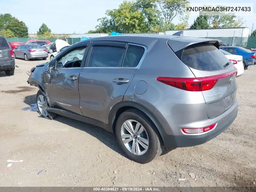 2017 Kia Sportage Lx VIN: KNDPMCAC3H7247433 Lot: 40394621