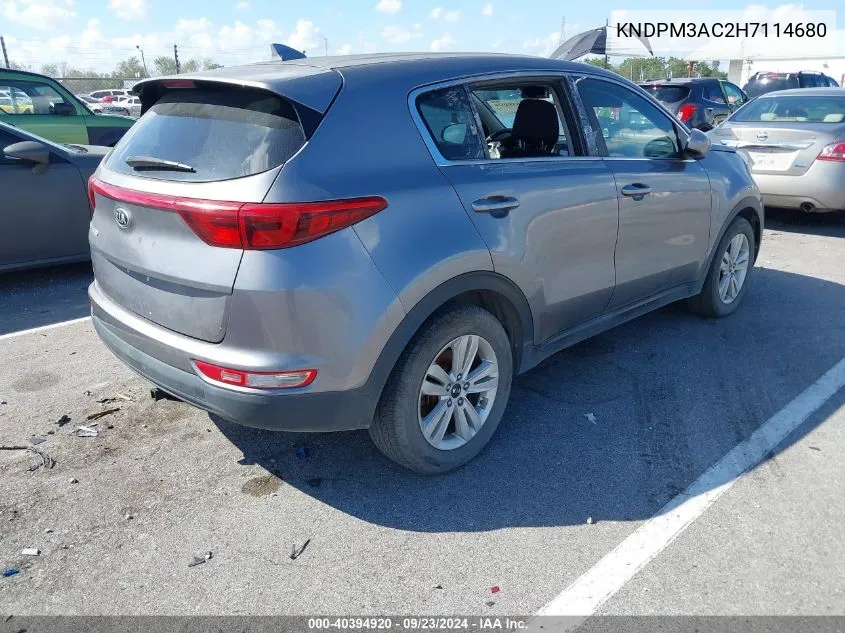 2017 Kia Sportage Lx VIN: KNDPM3AC2H7114680 Lot: 40394920