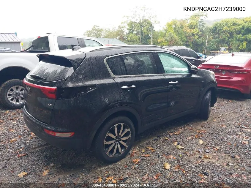 2017 Kia Sportage Ex VIN: KNDPNCAC2H7239000 Lot: 40400801