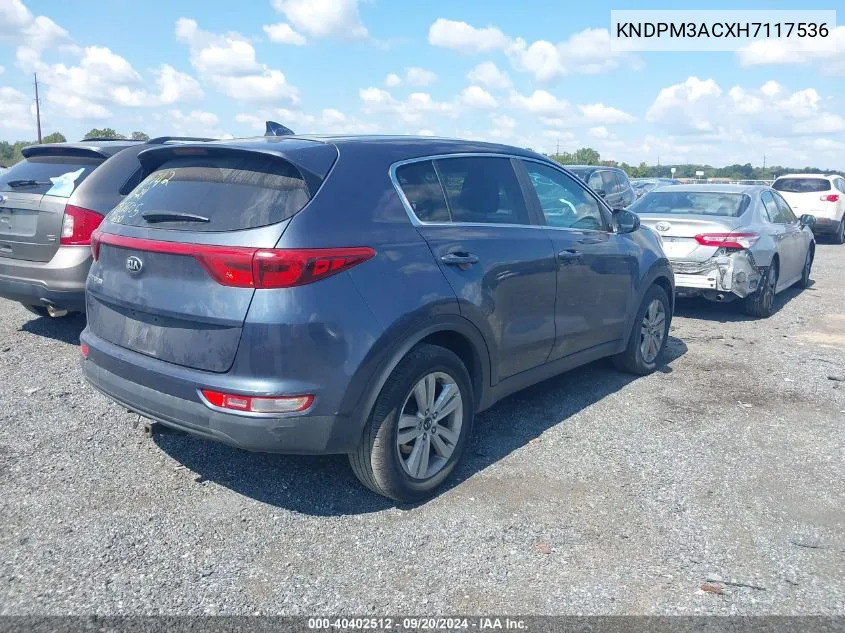 2017 Kia Sportage Lx VIN: KNDPM3ACXH7117536 Lot: 40402512