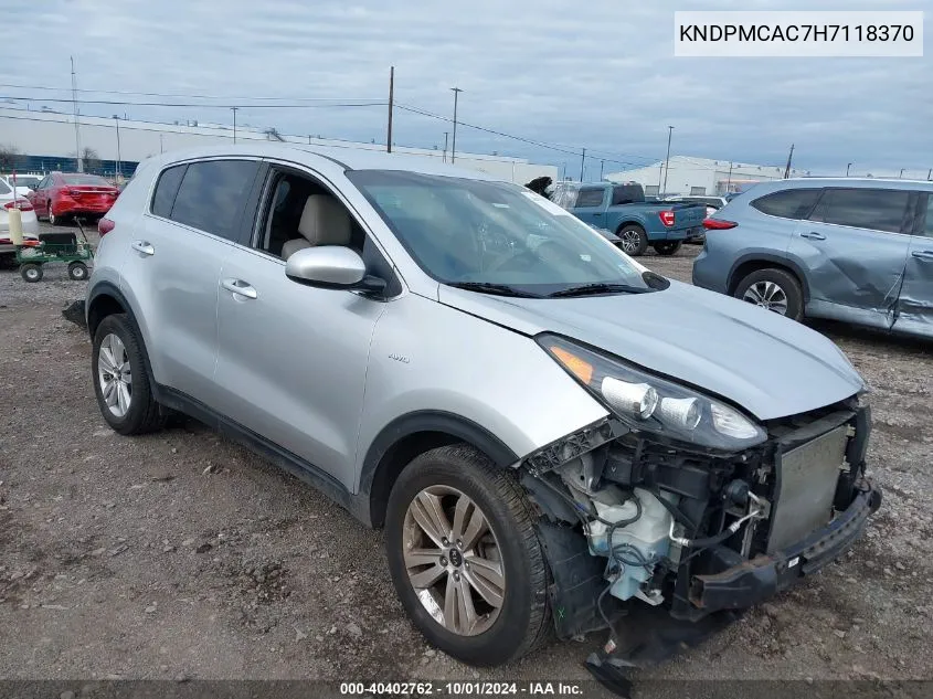 2017 Kia Sportage Lx VIN: KNDPMCAC7H7118370 Lot: 40402762