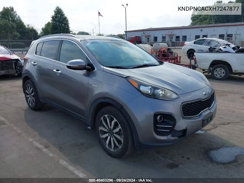 2017 Kia Sportage Ex VIN: KNDPNCACXH7247877 Lot: 40403296