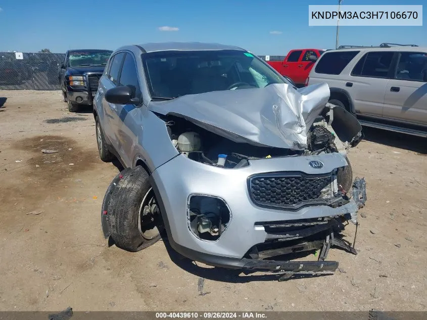 KNDPM3AC3H7106670 2017 Kia Sportage Lx