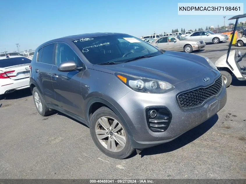 2017 Kia Sportage Lx VIN: KNDPMCAC3H7198461 Lot: 40458341