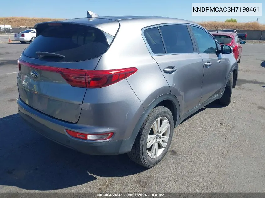 2017 Kia Sportage Lx VIN: KNDPMCAC3H7198461 Lot: 40458341