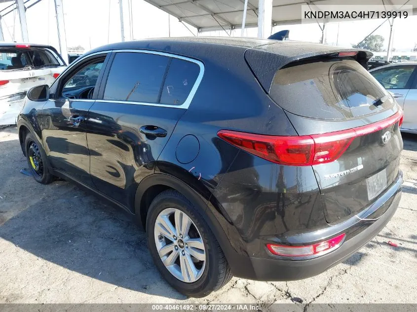 2017 Kia Sportage Lx VIN: KNDPM3AC4H7139919 Lot: 40461492