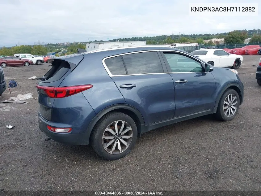 2017 Kia Sportage Ex VIN: KNDPN3AC8H7112882 Lot: 40464835