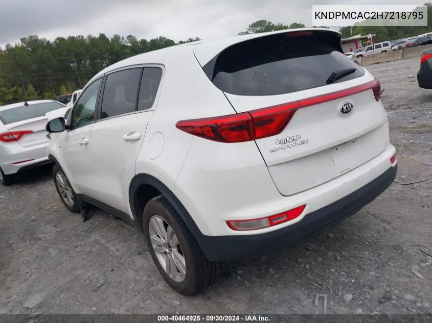 2017 Kia Sportage Lx VIN: KNDPMCAC2H7218795 Lot: 40464925