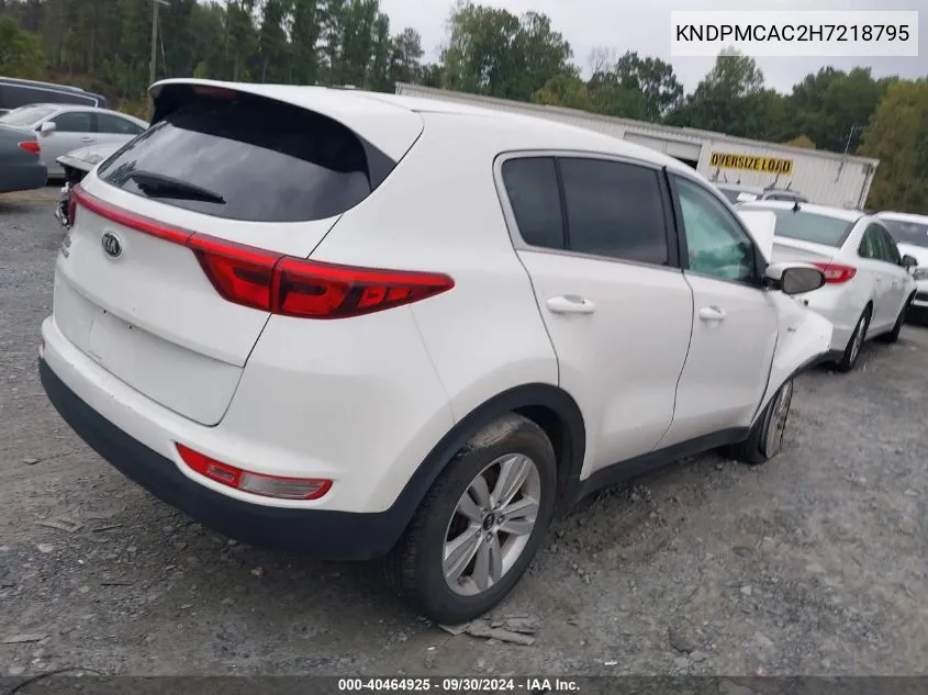 2017 Kia Sportage Lx VIN: KNDPMCAC2H7218795 Lot: 40464925