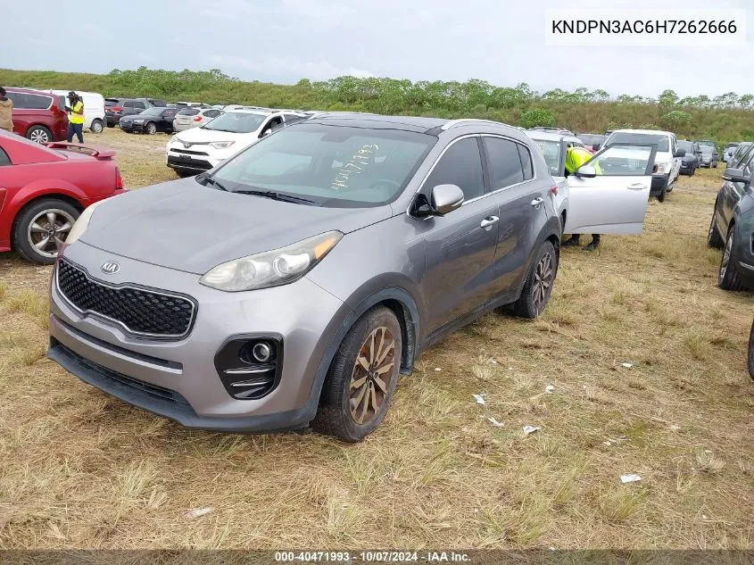 2017 Kia Sportage Ex VIN: KNDPN3AC6H7262666 Lot: 40471993