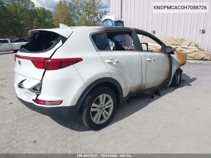 2017 Kia Sportage Lx VIN: KNDPMCAC0H7088726 Lot: 40478321