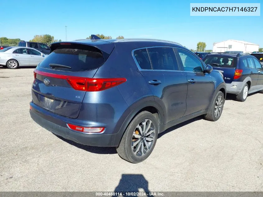 2017 Kia Sportage Ex VIN: KNDPNCAC7H7146327 Lot: 40488114