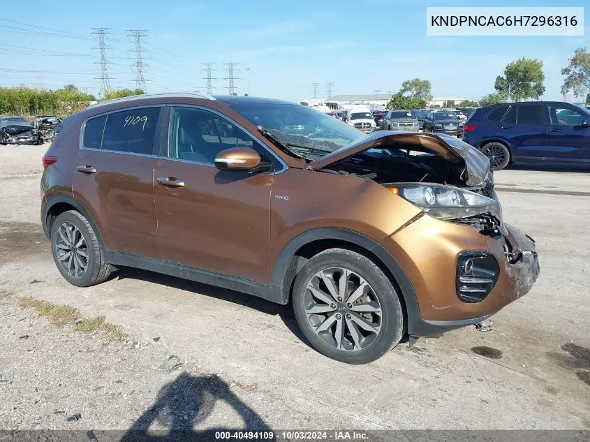 KNDPNCAC6H7296316 2017 Kia Sportage Ex