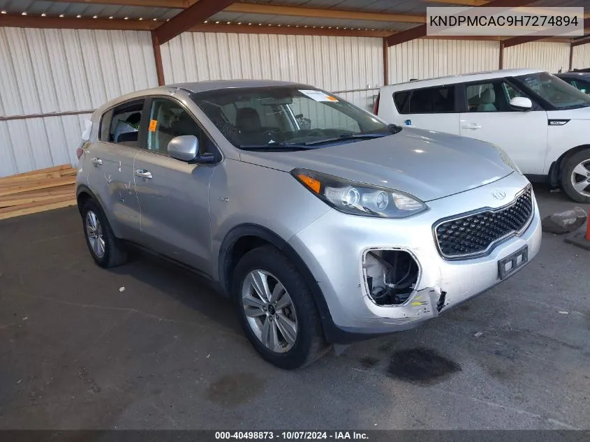 2017 Kia Sportage Lx VIN: KNDPMCAC9H7274894 Lot: 40498873