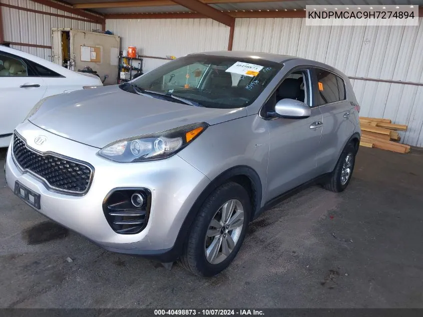 2017 Kia Sportage Lx VIN: KNDPMCAC9H7274894 Lot: 40498873