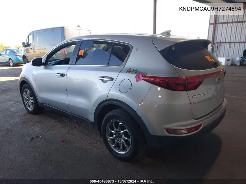 2017 Kia Sportage Lx VIN: KNDPMCAC9H7274894 Lot: 40498873