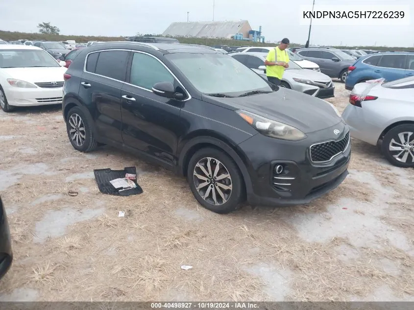 2017 Kia Sportage Ex VIN: KNDPN3AC5H7226239 Lot: 40498927