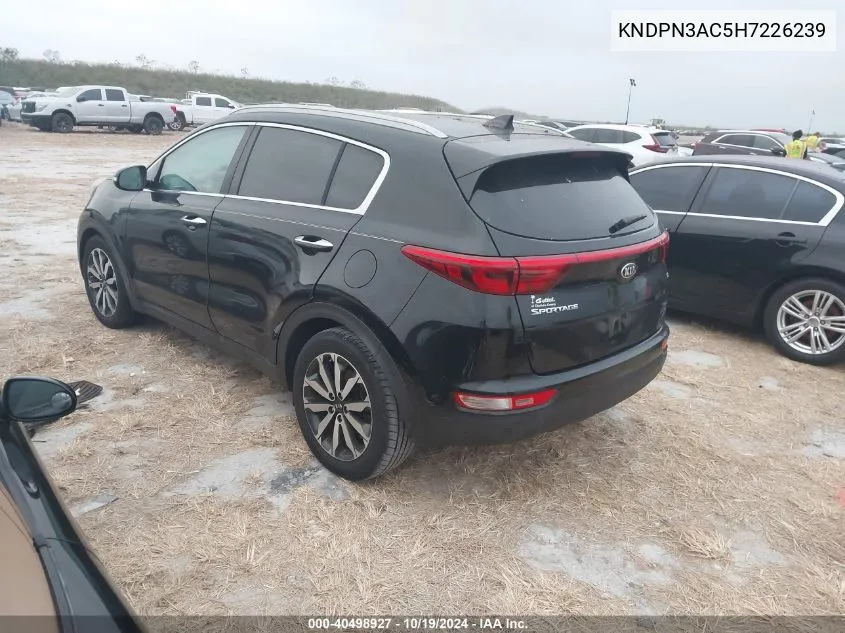 2017 Kia Sportage Ex VIN: KNDPN3AC5H7226239 Lot: 40498927