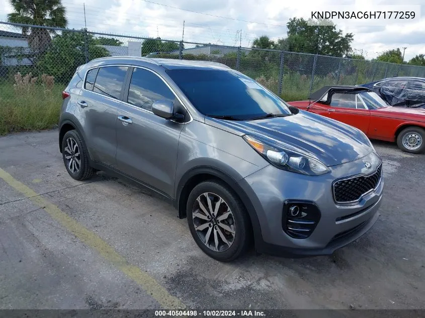 2017 Kia Sportage Ex VIN: KNDPN3AC6H7177259 Lot: 40504498