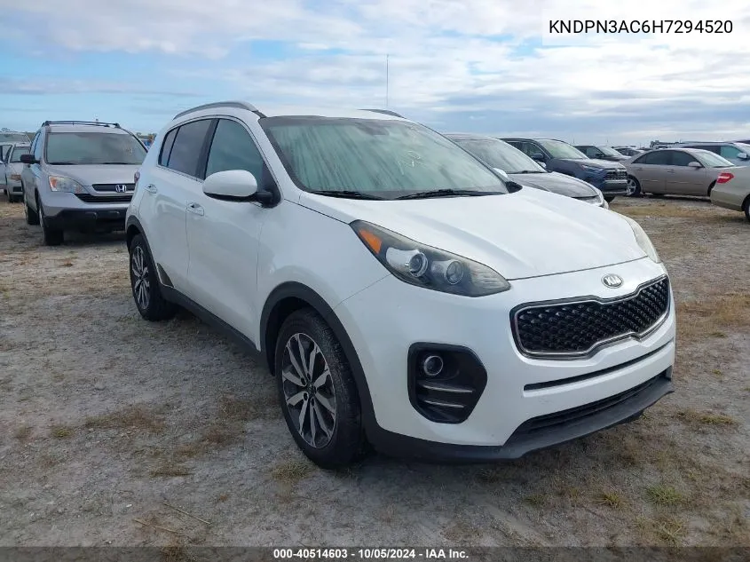 2017 Kia Sportage Ex VIN: KNDPN3AC6H7294520 Lot: 40514603