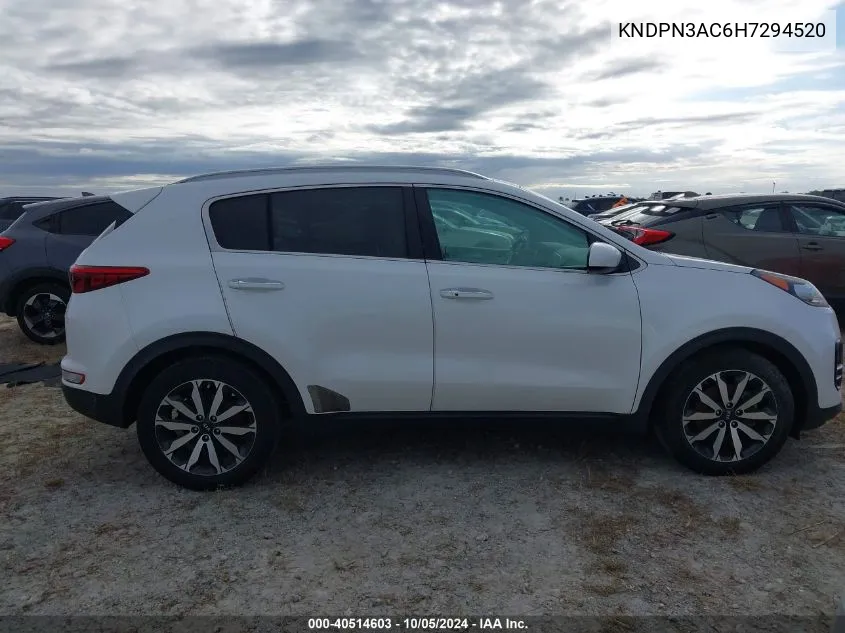 2017 Kia Sportage Ex VIN: KNDPN3AC6H7294520 Lot: 40514603