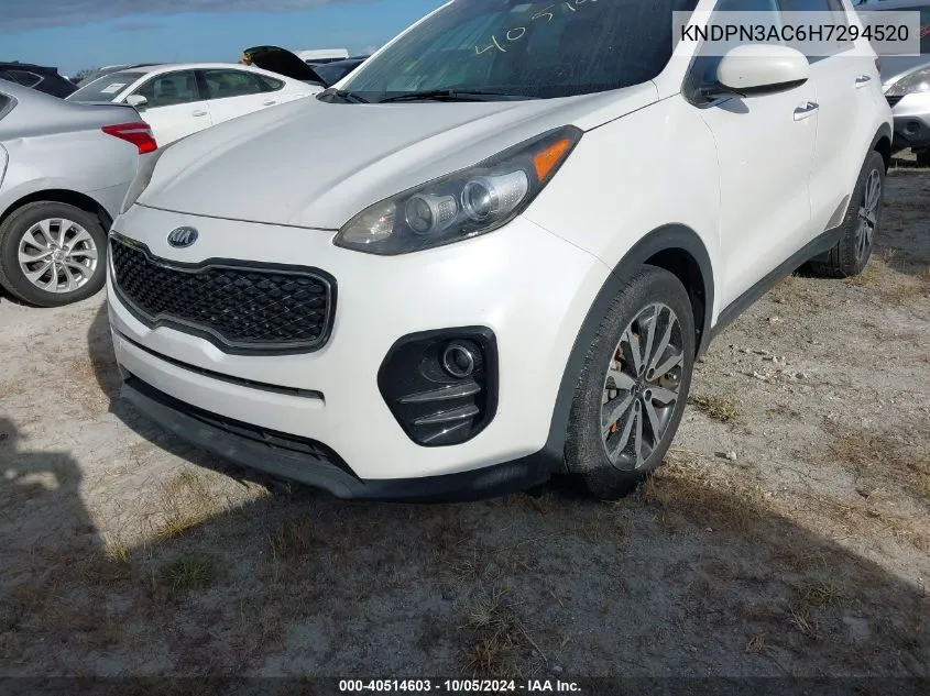 2017 Kia Sportage Ex VIN: KNDPN3AC6H7294520 Lot: 40514603