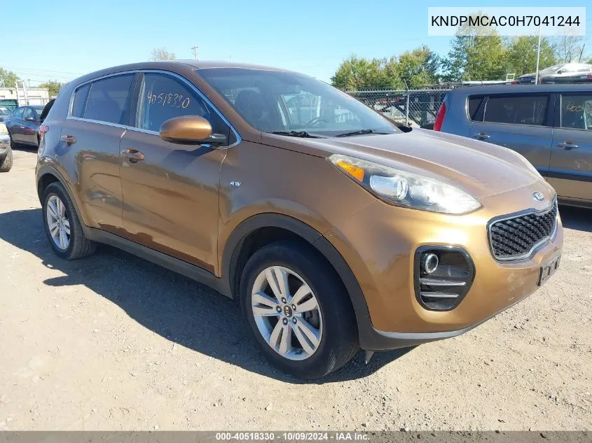 2017 Kia Sportage Lx VIN: KNDPMCAC0H7041244 Lot: 40518330