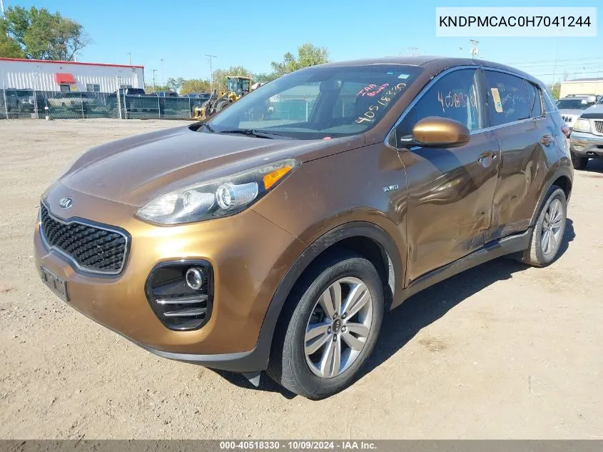 2017 Kia Sportage Lx VIN: KNDPMCAC0H7041244 Lot: 40518330