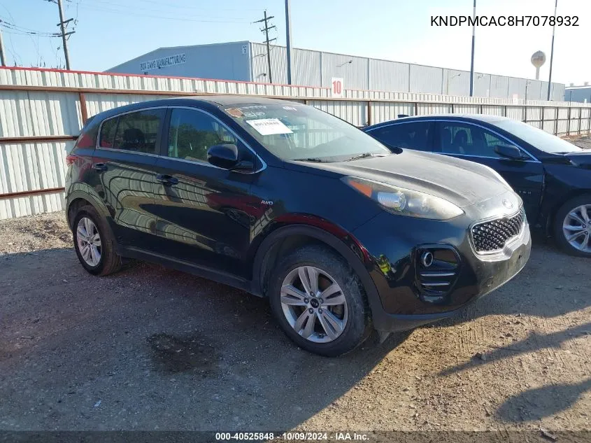 2017 Kia Sportage Lx VIN: KNDPMCAC8H7078932 Lot: 40525848