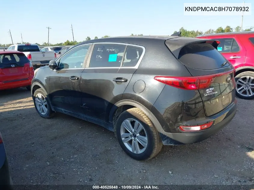 2017 Kia Sportage Lx VIN: KNDPMCAC8H7078932 Lot: 40525848