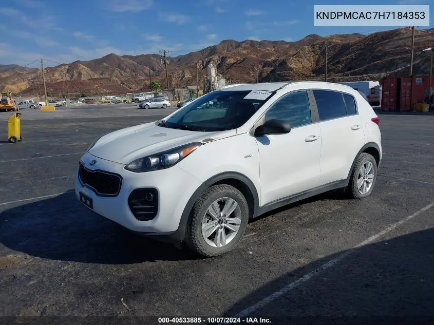 2017 Kia Sportage Lx VIN: KNDPMCAC7H7184353 Lot: 40533885