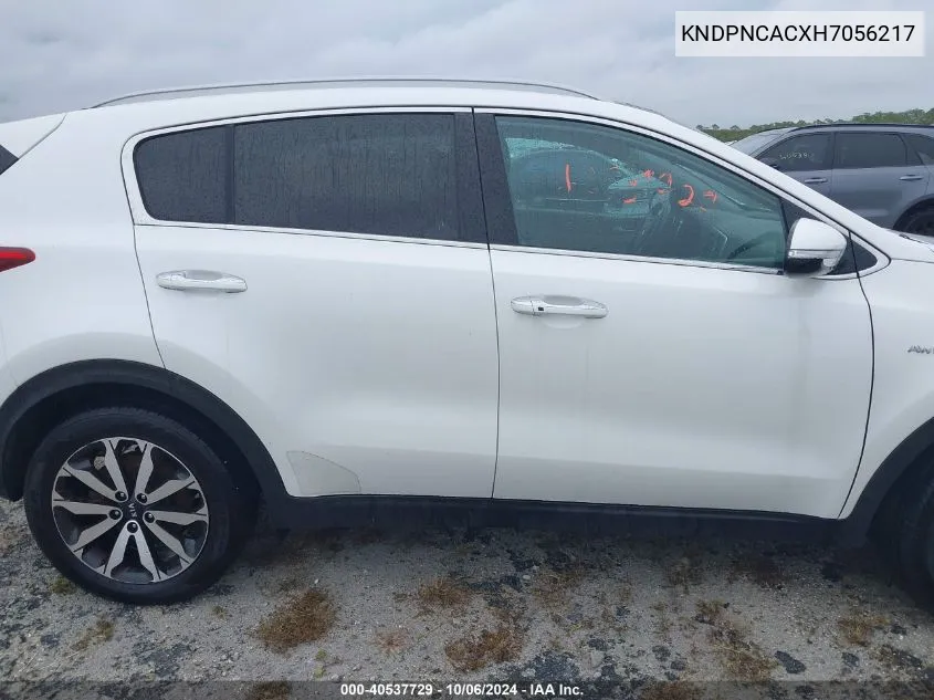 2017 Kia Sportage Ex VIN: KNDPNCACXH7056217 Lot: 40537729