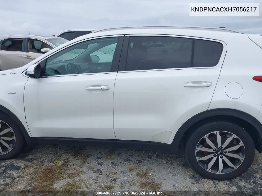 2017 Kia Sportage Ex VIN: KNDPNCACXH7056217 Lot: 40537729