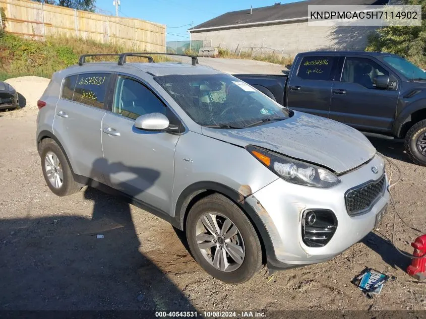 2017 Kia Sportage Lx VIN: KNDPMCAC5H7114902 Lot: 40543531