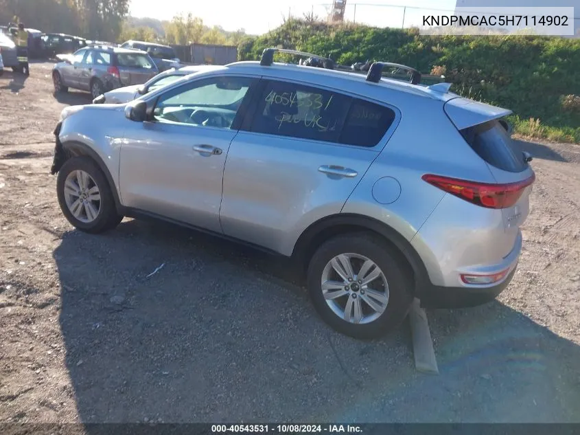 2017 Kia Sportage Lx VIN: KNDPMCAC5H7114902 Lot: 40543531