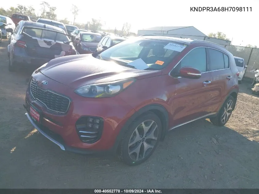 2017 Kia Sportage Sx VIN: KNDPR3A68H7098111 Lot: 40552778