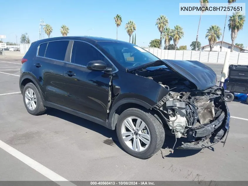 KNDPMCAC8H7257651 2017 Kia Sportage Lx