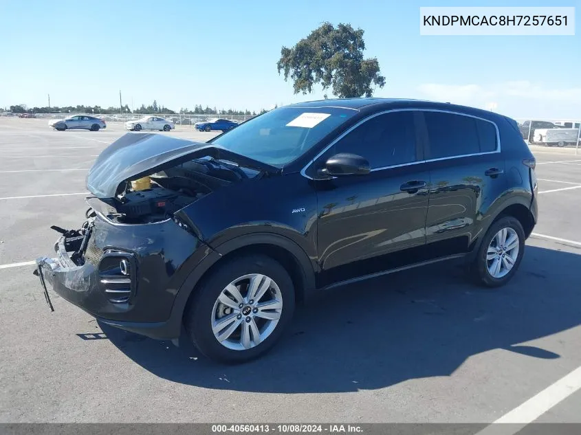 KNDPMCAC8H7257651 2017 Kia Sportage Lx